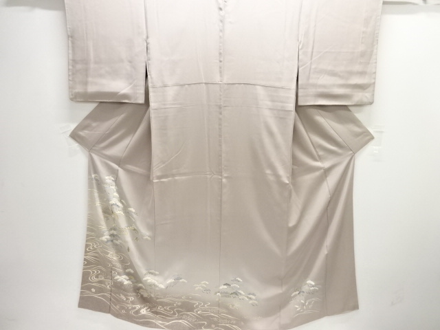 JAPANESE KIMONO / IRO-TOMESODE / EMBROIDERY / SCENERY